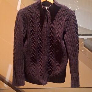 Chocolate Brown Zip Sweater